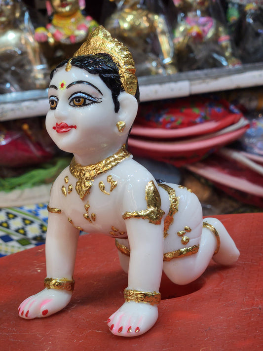 Radha Rani in dust marble 5 no. (lali) Height 5 inch